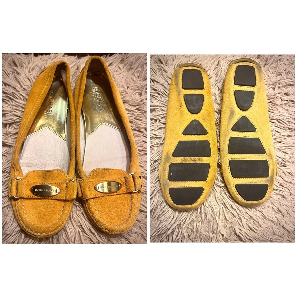 Michael Kors Yellow Loafers with Gold Detail